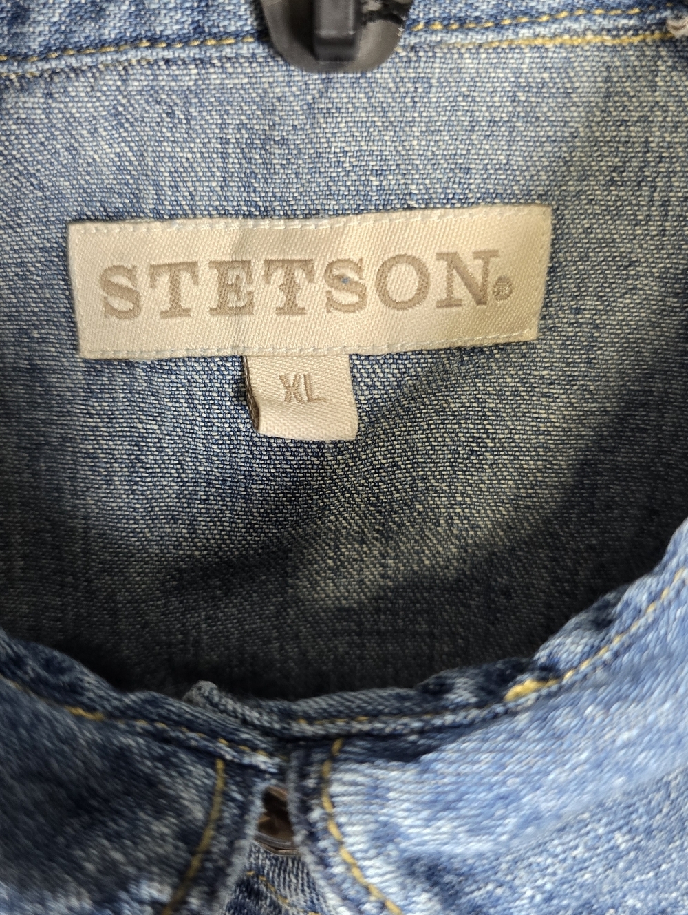Stetson Women's Light Blue Western Denim Pearl Snap Button Down Shirt Size XL - Picture 2 of 6